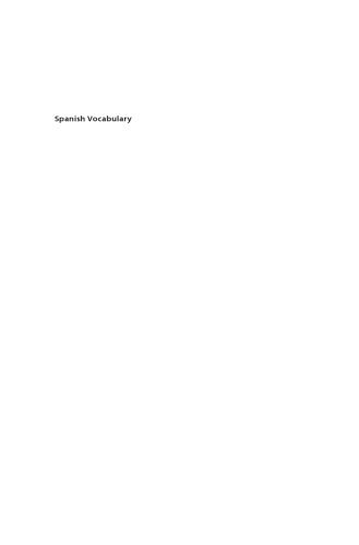 Spanish Vocabulary: An Etymological Approach