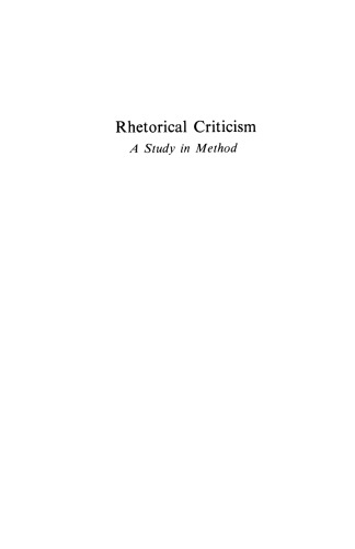 Rhetorical Criticism: A Study In Method