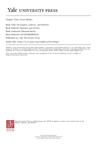 On empire, liberty, and reform: speeches and letters /