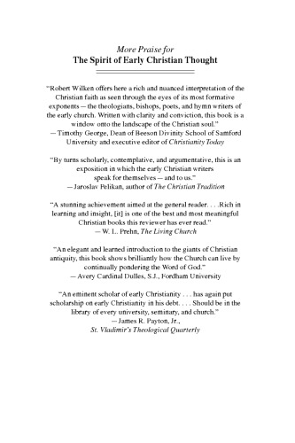 The Spirit of Early Christian Thought: Seeking the Face of God