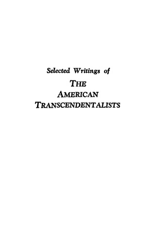 Selected Writings of the American Transcendentalists