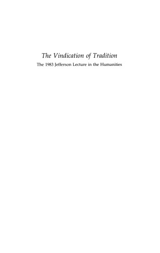 The Vindication of Tradition