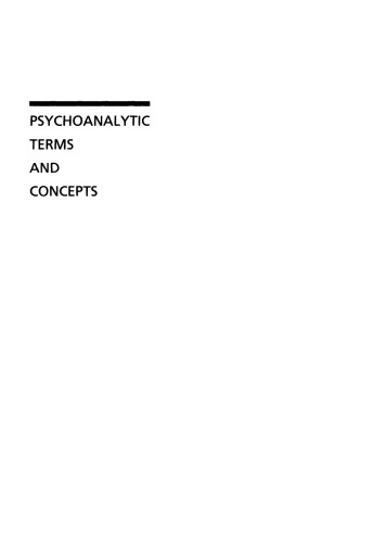 Psychoanalytic Terms and Concepts