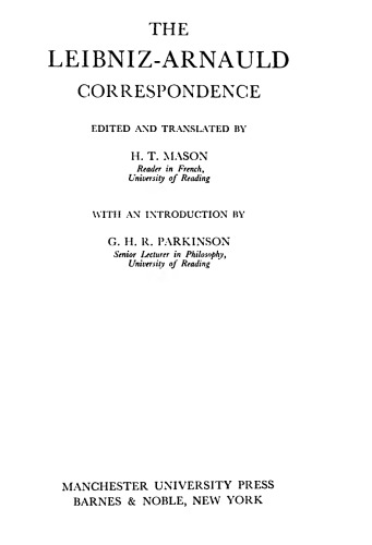 The Leibniz-Arnauld Correspondence