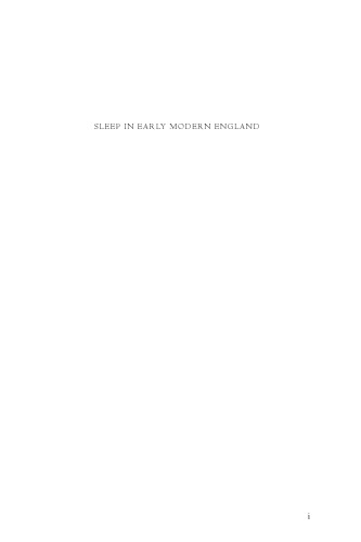 Sleep in Early Modern England