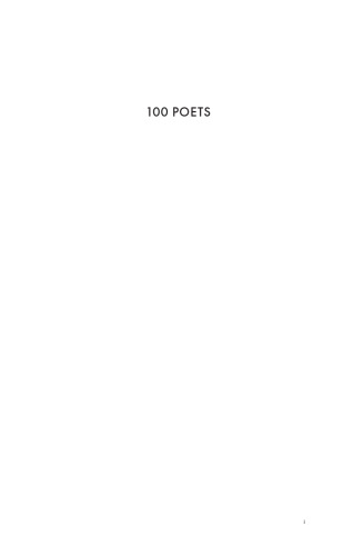 100 Poets: A Little Anthology