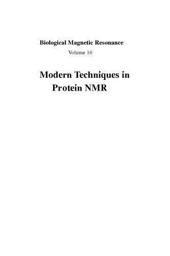 Modern Techniques in Protein NMR