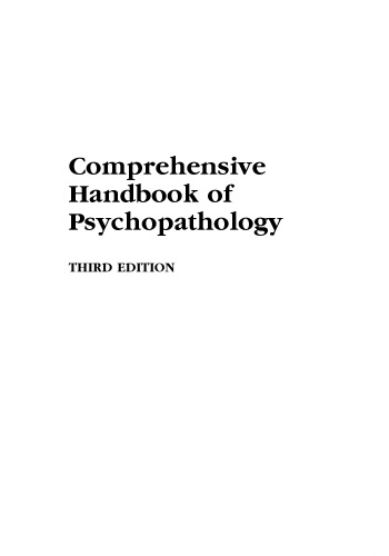 Comprehensive Handbook of Psychopathology