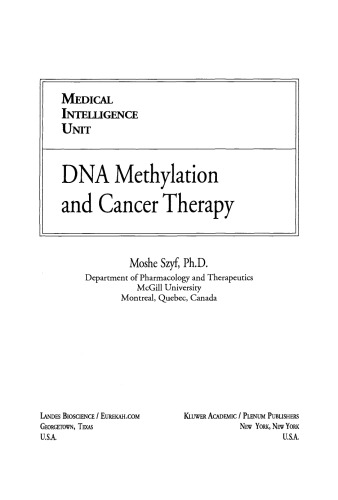 DNA Methylation and Cancer Therapy