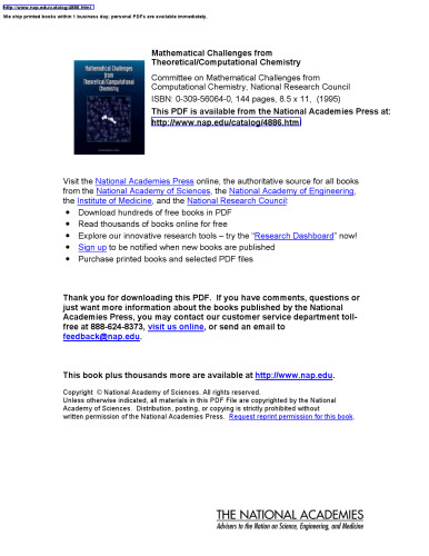 Mathematical Challenges from Theoretical-Computational Chemistry