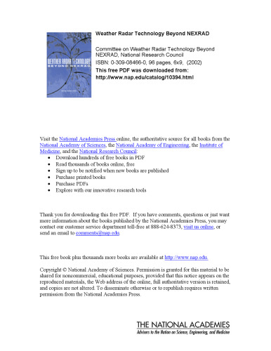 Weather Radar Technology Beyond NEXRAD