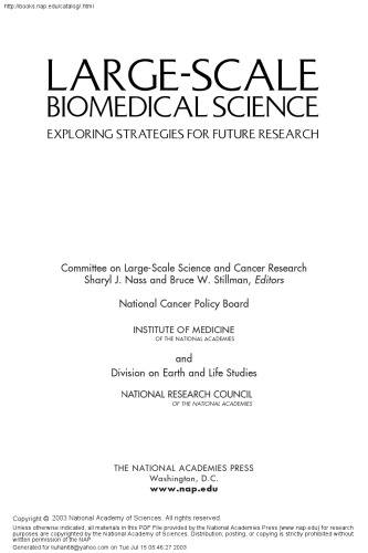 Large-Scale Biomedical Science: Exploring Strategies for Future Research