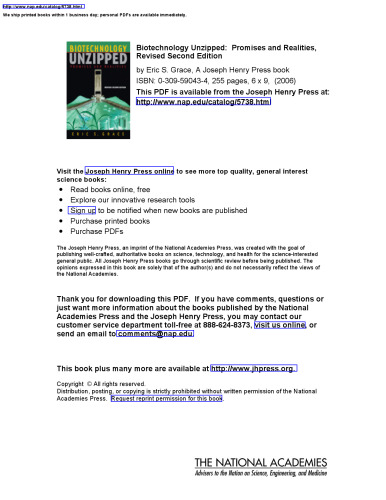 Biotechnology Unzipped: Promises And Realities, 2nd edition (2006)