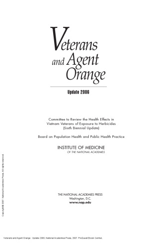 Veterans and Agent Orange : Update 2006