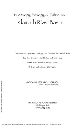 Hydrology, Ecology, and Fishes of the Klamath River Basin