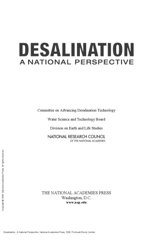 Desalination : A National Perspective