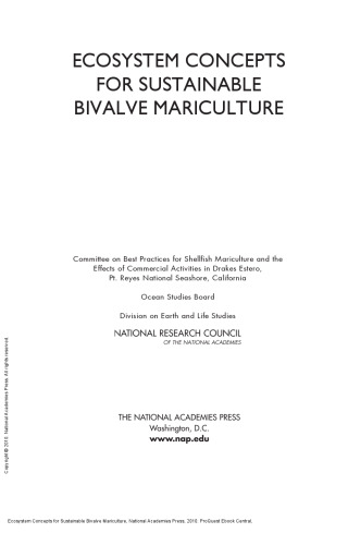 Ecosystem Concepts for Sustainable Bivalve Mariculture