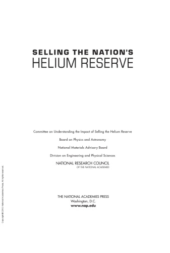 Selling the Nation's Helium Reserve
