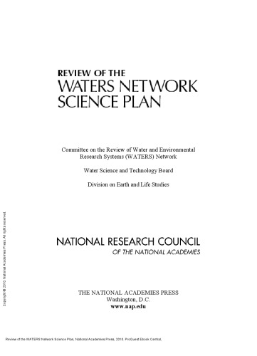 Review of the WATERS Network Science Plan