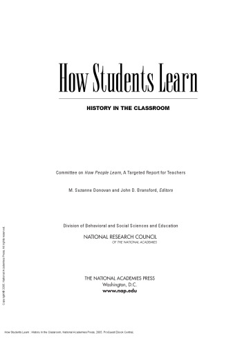 How Students Learn : History in the Classroom
