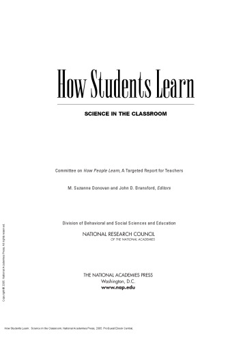 How Students Learn : Science in the Classroom