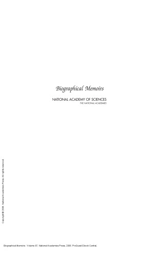 Biographical Memoirs: Volume 87