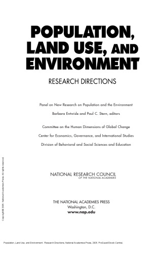 Population, Land Use, and Environment : Research Directions