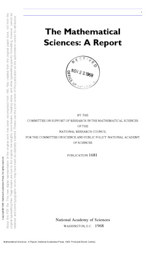 Mathematical Sciences : A Report