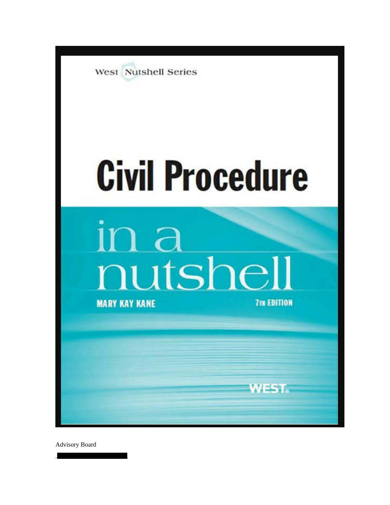 Civil Procedure in a Nutshell