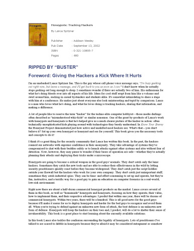 Honeypots: Tracking Hackers