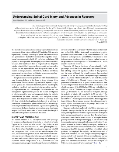 Spinal Cord Injuries. Management and Rehabilitation