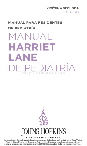 Harriet Lane Manual de Pediatría
