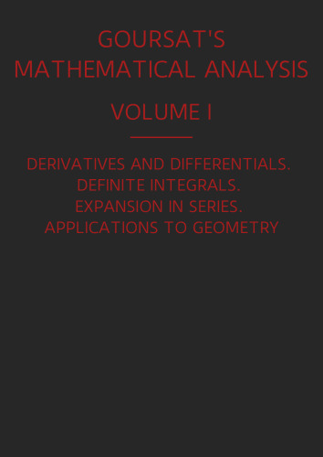 A Course of Mathematical Analysis, Volume I
