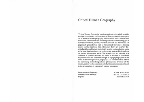 Social Relations and Spatial Structures