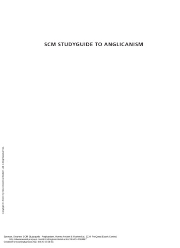 SCM Studyguide Anglicanism