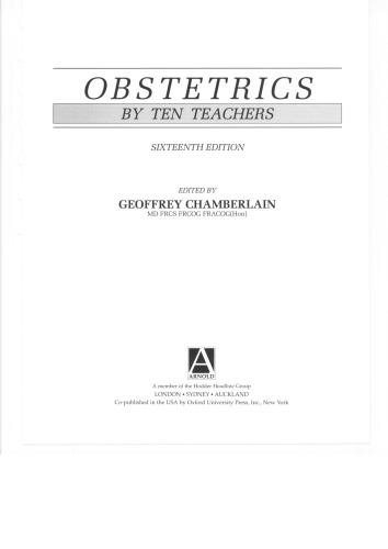 Obstetrics by Ten Teachers 16th Edition (January 15, 1995)