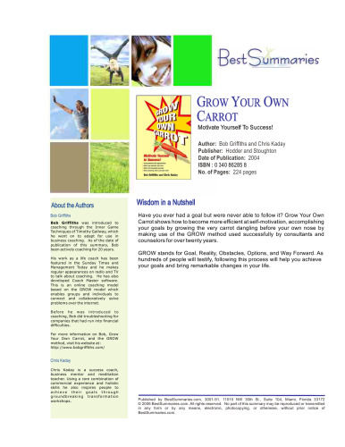 Grow Your Own Carrot: Motivate Yourself to Success! (Help Yourself)