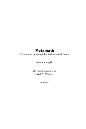 Metamath: A Computer Language for Mathematical Proofs