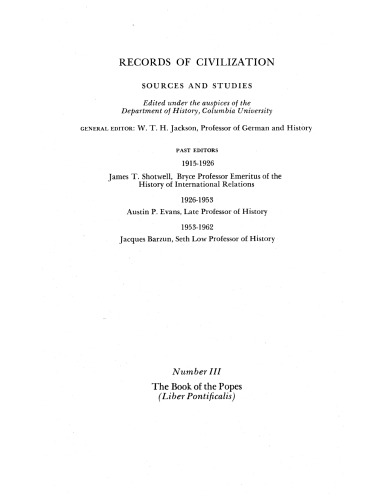 The book of the popes (Liber pontificalis)