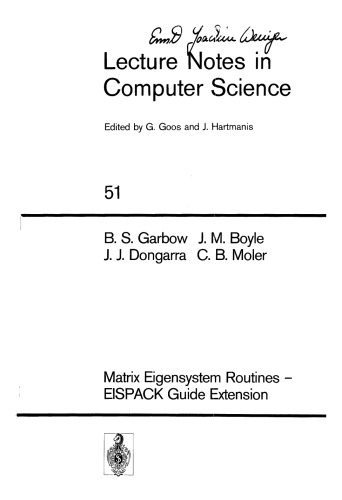 Matrix Eigensystem Routines — EISPACK Guide Extension