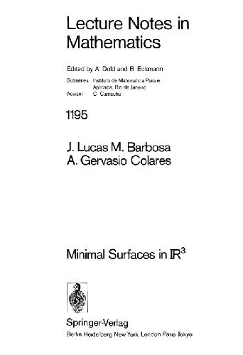 Minimal Surfaces in R3