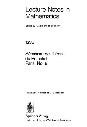 Seminaire de Theorie du Potentiel Paris