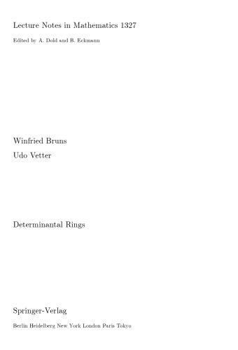 Determinantal Rings