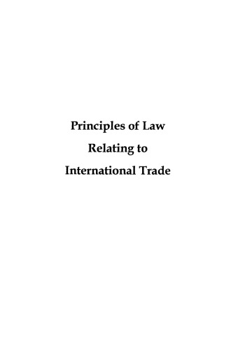 Principles of Law Relating to International Trade