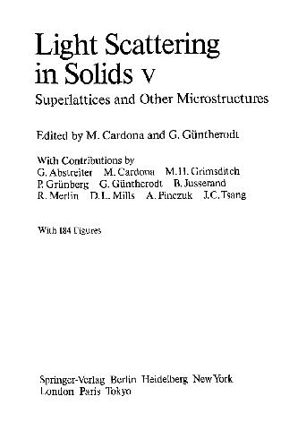 Light Scattering in Solids V
