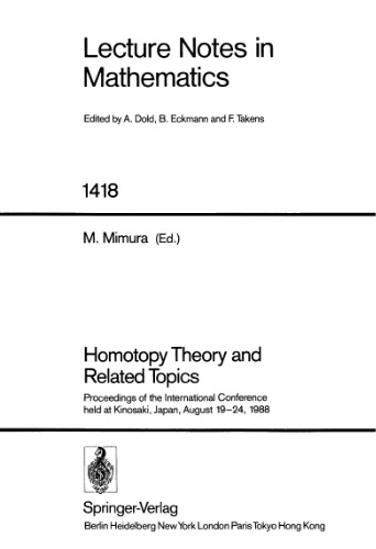 Homotopy Theory and Related Topics: Proceedings of the International Conference held at Kinosaki, Japan, August 19–24, 1988