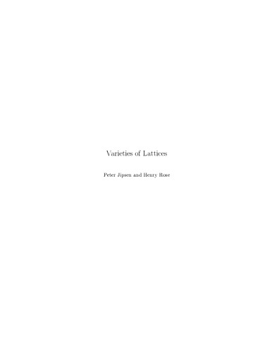 Varieties of Lattices