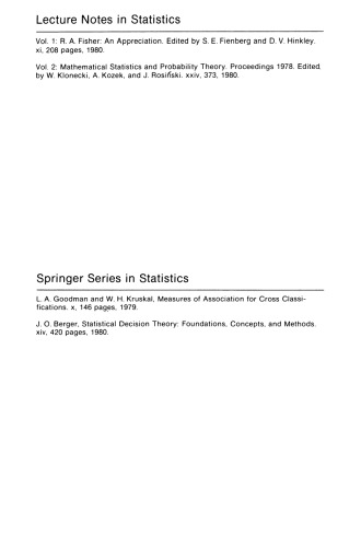 Mathematical Statistics and Probability Theory: Proceedings, Sixth International Conference, Wisła (Poland), 1978