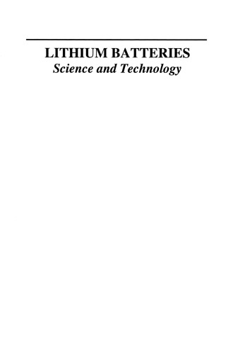 Lithium Batteries: Science and Technology