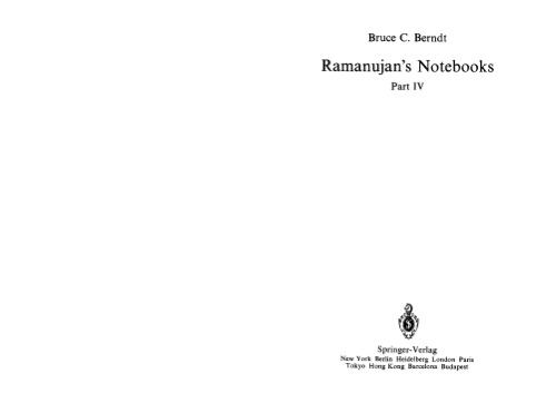 Ramanujan's Notebooks